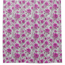Padrão Floral Rosa Vibrante Com Flores Magenta