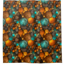 Padrão Fractal Abstrato Turquesa Marrom