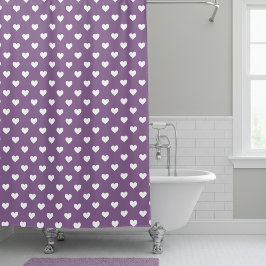 Cortina Para Box Padrão Francês Lilac Modern Hearts
