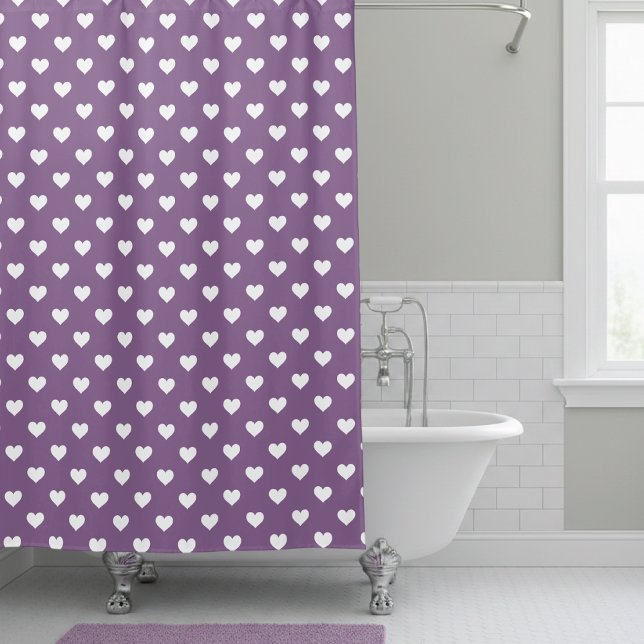 Cortina Para Box Padrão Francês Lilac Modern Hearts (Criador carregado)