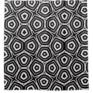 Cortina Para Box Padrão Geométrico Abstrato Preto e Branco