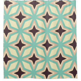 Cortina Para Box padrão geométrico com forma de estrela escura alte