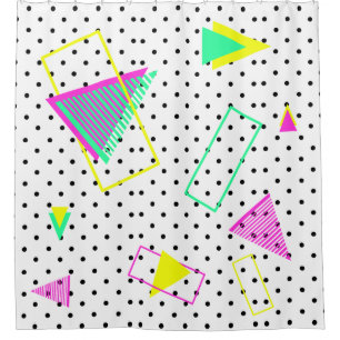 Cortina Para Box Padrão Geométrico de Retro Polka com Gráfico Ne