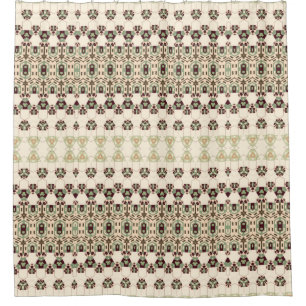 Cortina Para Box Padrão Geométrico dos Tones da Terra