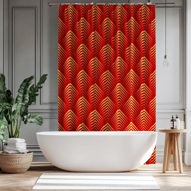 Cortina Para Box Padrão Geométrico Dourado Arte-Deco (Criador carregado)