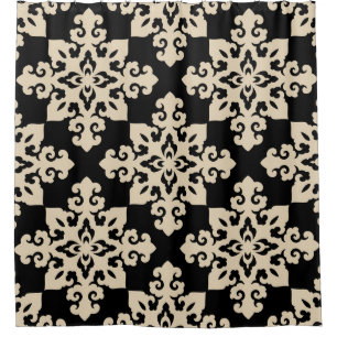 Cortina Para Box Padrão Geométrico Motivo Ornamental Asiático