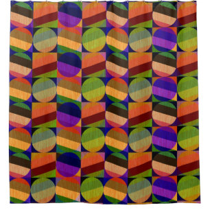 Cortina Para Box Padrão inspirado na Vintage colorida