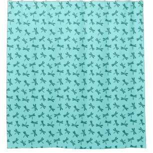 Cortina Para Box Padrão Japonês de Dragonfly, Turquoise e AquaPH