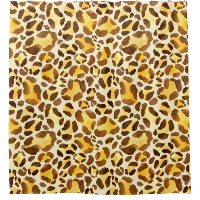 Cortina Para Box Padrão leopardo sem costura de aquarelas (Frente)
