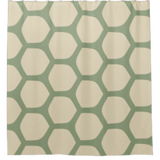 Cortina Para Box Padrão Mínimo Abstrato Neutro Verde e Bege