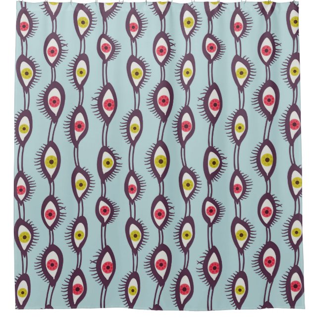 Cortina Para Box Padrão Místico de Olhos - Design de Triquete Psico (Frente)