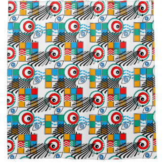 Cortina Para Box Padrão moderno abstrato criativo multicolorido