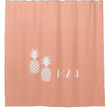 Padrão Moderno de Abacaxi Rosa Branco Exótico