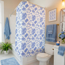 Padrão Moderno de Toile Azul Cacao e Chocolate