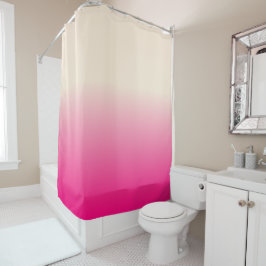 Cortina Para Box Padrão Ombre Branco Antigo e Céu de Inverno Rosa