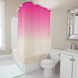 Cortina Para Box Padrão Ombre Branco Antigo e Rosa Céu de Inverno