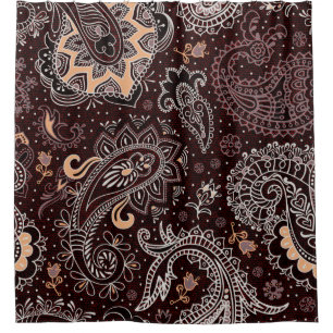 Cortina Para Box Padrão perfeito colorido no estilo paisley. Vinta