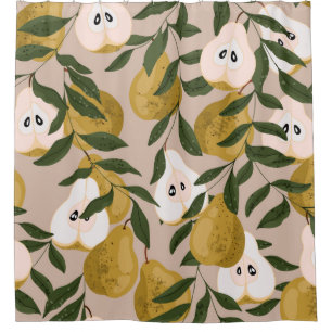 Cortina Para Box Padrão perfeito de pera. Linda e elegante Vintage