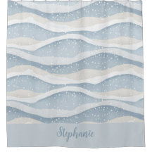 Padrão Personalizado Onda de Neve de Inverno Azul