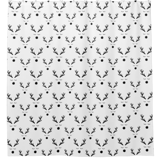 Cortina Para Box Padrão Preto e Branco da Reindeer (Frente)