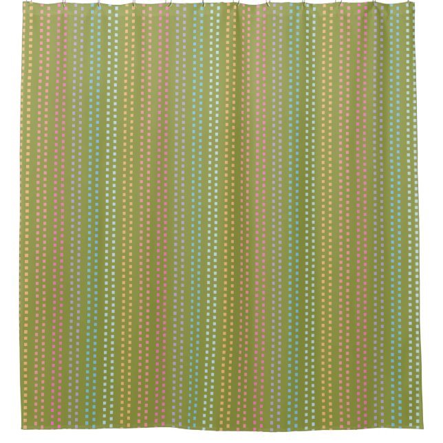 Cortina Para Box Padrão quadrado multicolorido (Frente)