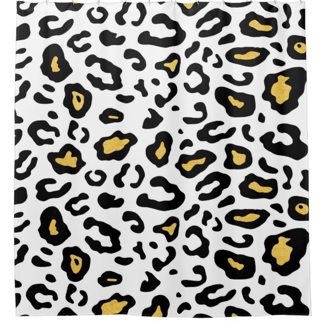 Cortina Para Box Padrão sem costura da pele leopardo (Frente)