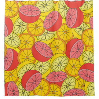 Cortina Para Box Padrão sem costura de Frutas Citrus