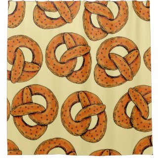 Cortina Para Box Padrão sem costura de outono com pretzels,octoberf