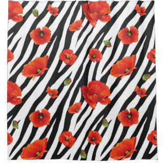 Cortina Para Box padrão sem descontinuidades de zebra de flor