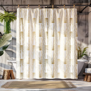 Cortina Para Box Padrão sem descontinuidades do Deco de Arte Dourad