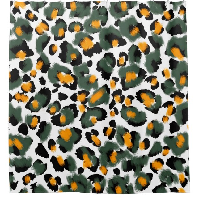 Cortina Para Box Padrão sem falhas de impressão leopardo (Frente)
