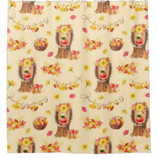 Cortina Para Box Padrão sem soldadura de Watercolor Autumn. Cotovel