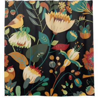 Cortina Para Box Padrão têxtil floral sem costura. Fantasia floral 