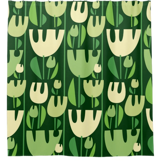 Cortina Para Box Padrão transparente de cores Tulips (Frente)