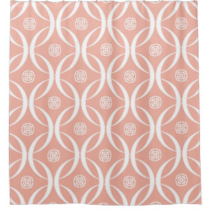 Cortina Para Box Padrão uniforme de abstrato de cor rosa de flor de