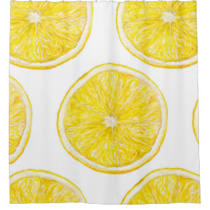 Cortina Para Box Padrão uniforme de aquarela com fatia madura de l