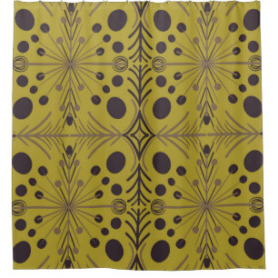 Cortina Para Box Padrão Verde de Seta Geométrica de Boho