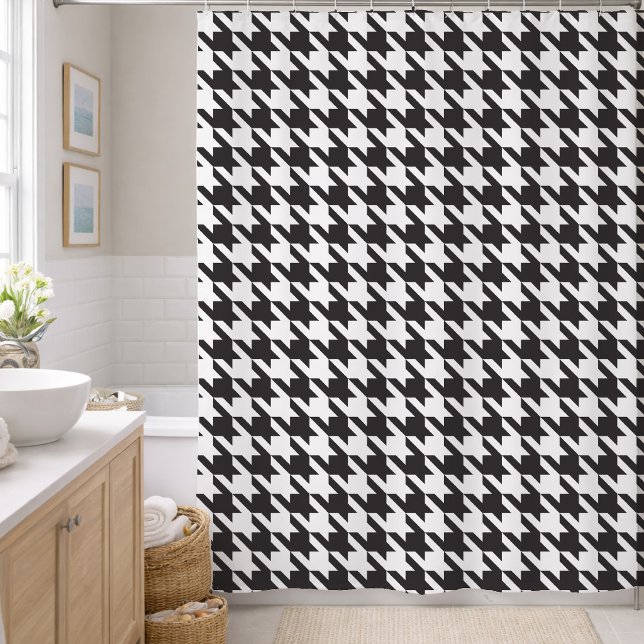 Cortina Para Box Padrão Xadrez Preto e Branco (Criador carregado)