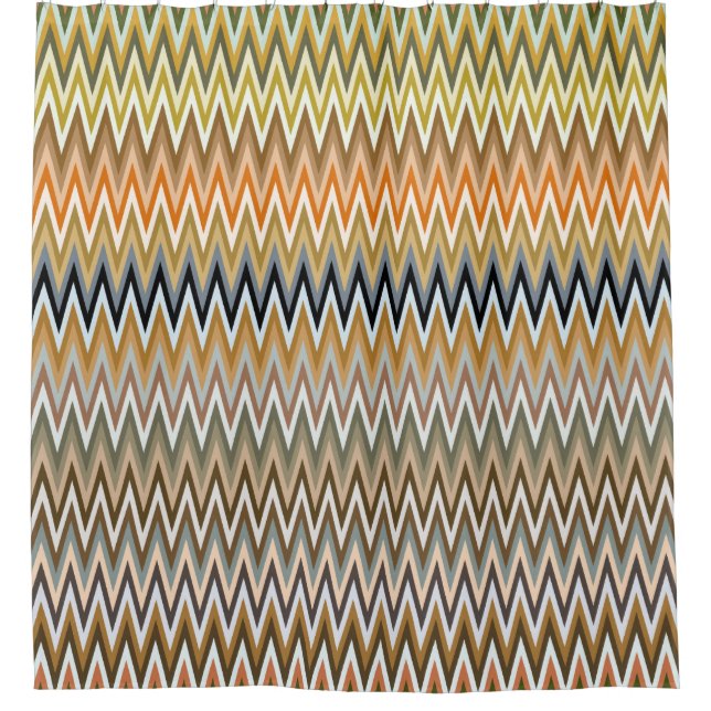 Cortina Para Box Padrão Zigzag Multicolor (Frente)