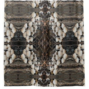 Cortina Para Box Padrões Abstrato naturais de Cogumelos Selvagens B