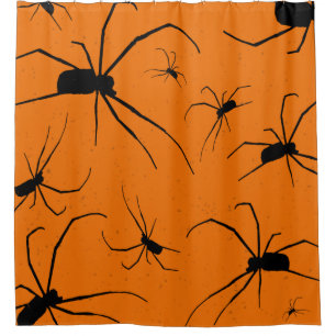 Cortina Para Box Padrões de Aranhas do Dia das Bruxas Laranja, Aran