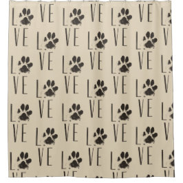 Cortina Para Box Padrões de Impressão de Paw Pet Pet Grunge Brown