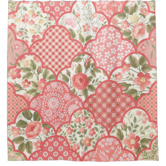 Cortina Para Box Padrões de retalhamento de Rosas de Pastel