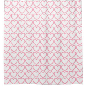 Cortina Para Box Padrões do Coração do Lace Cor-de-Rosa