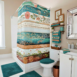 Cortina Para Box Padrões mistos shabby chic