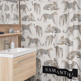 Cortina Para Box Padrões Selvagem de Animais Selvagens de Leopardo