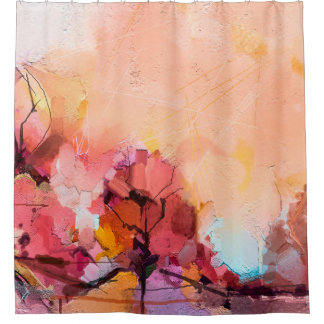 Cortina Para Box paisagem de pintura de óleo de abstrato. Pó azul c