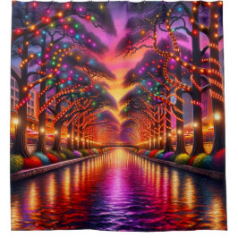 Cortina Para Box "Paisagem do Canal: San Antonio Riverwalk Twilight