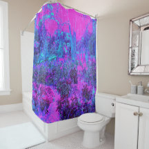 Paisagem Impressionista Azul e Rosa Quente Trippy