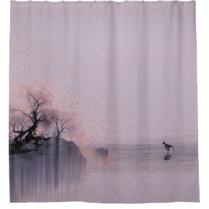 Cortina Para Box Paisagem Zen Minimalista